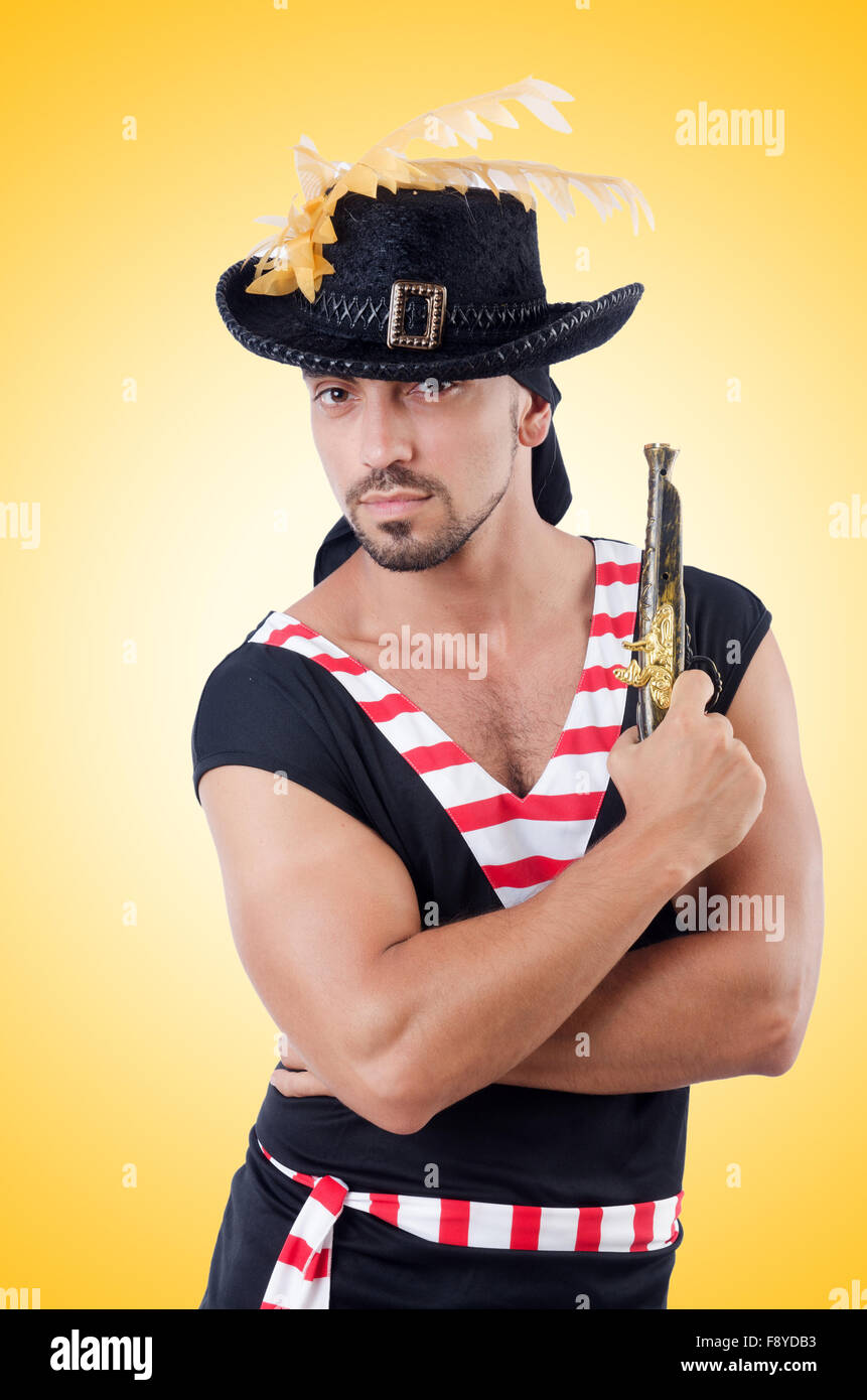 One eyed pirate isolated on the white Stock Photo Alamy
