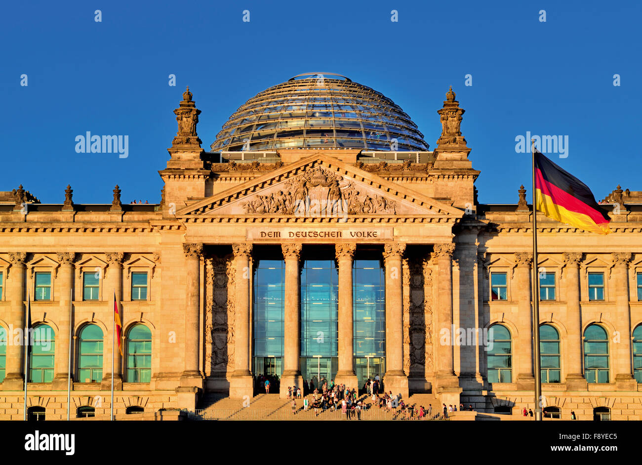Germany, Berlin: Main facade of the German House of Parliament 'Reichstag' Stock Photo