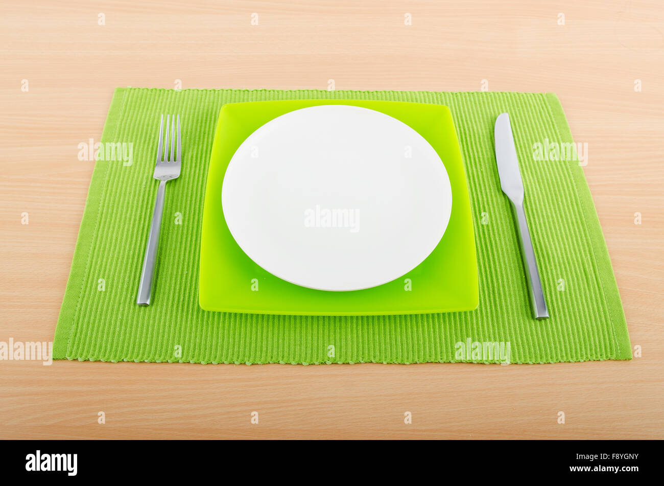 Table setting with knife and fork Stock Photo - Alamy