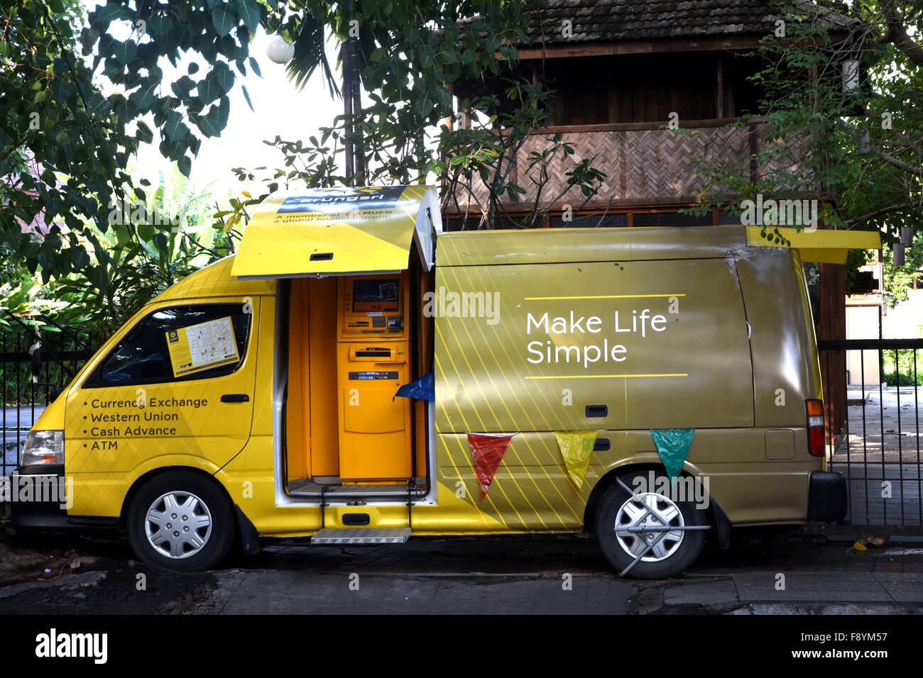 Mobile ATM in a van, Chiang Mai, Thailand Stock Photo - Alamy