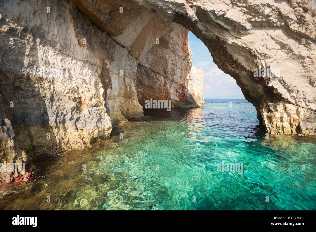 Greece - Zakynthos Island, Ionian Sea, Blue Caves Stock Photo