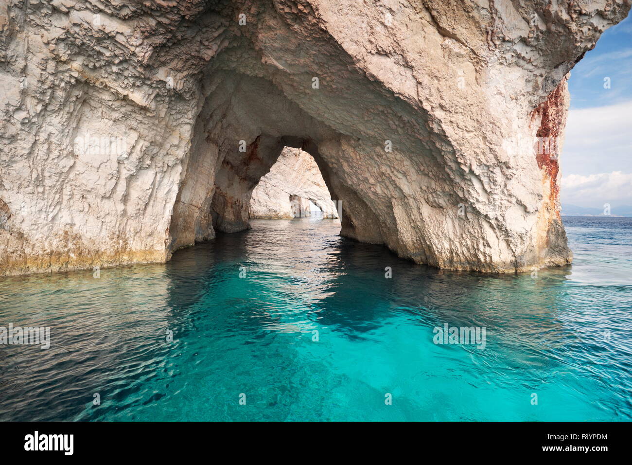 Greece - Zakynthos Island, Ionian Sea, Blue Caves, Skinari Cape Stock Photo