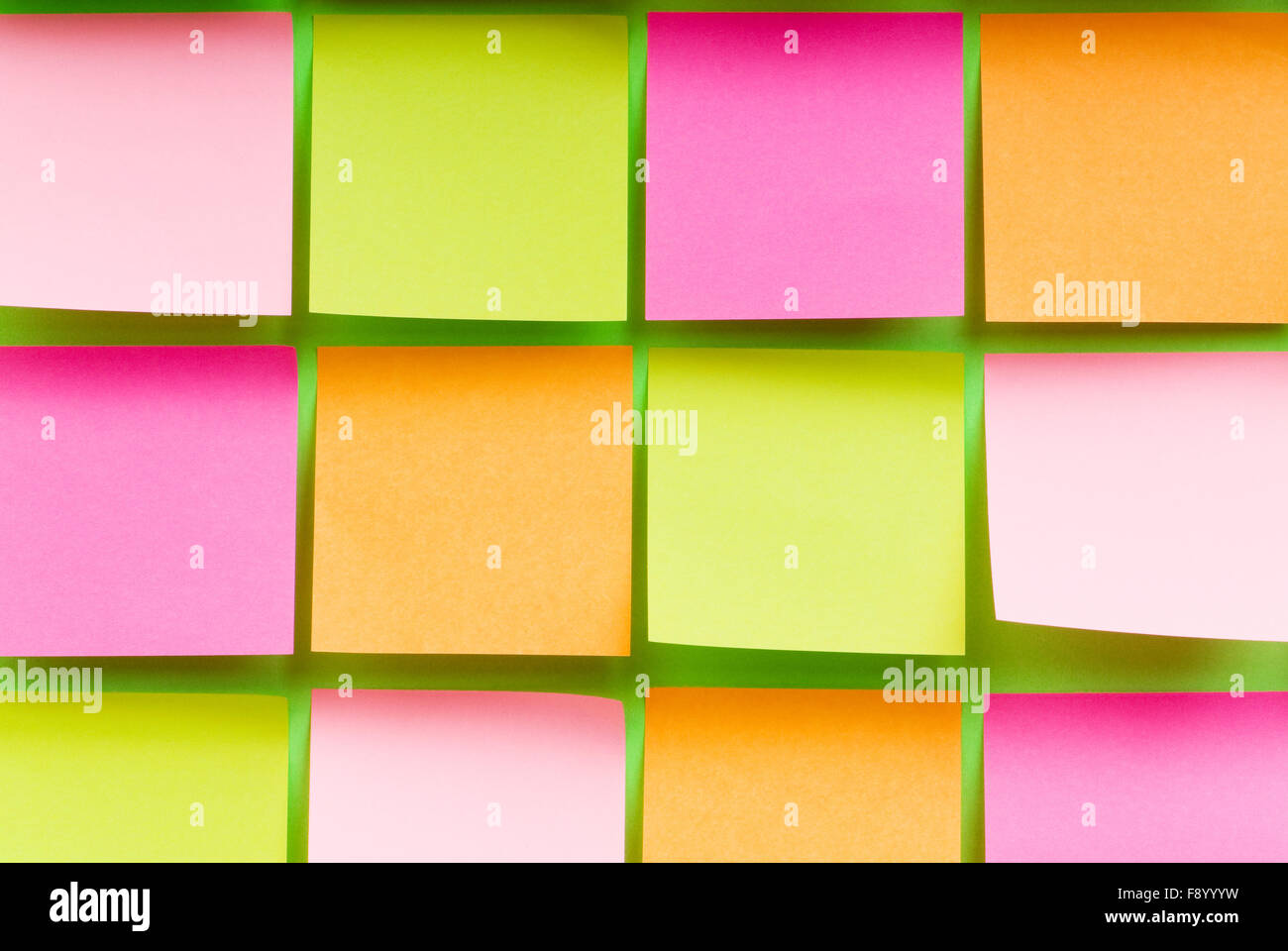 Reminder notes on the bright colorful paper Stock Photo - Alamy