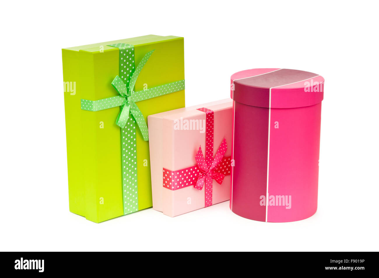 Gift boxes isolated on the white Stock Photo - Alamy