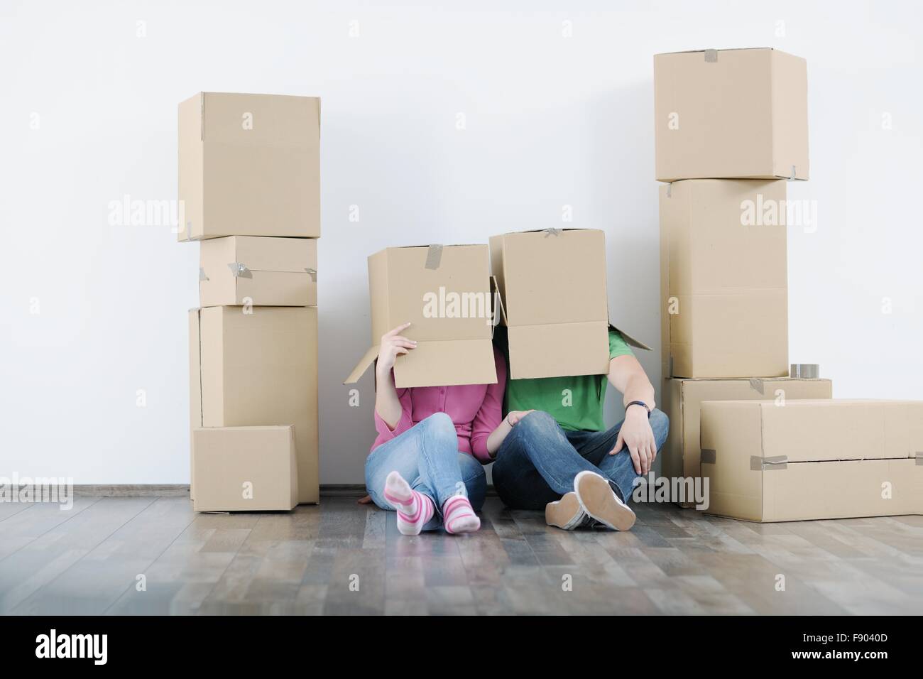 happy Young couple moving in new house Stock Photo - Alamy