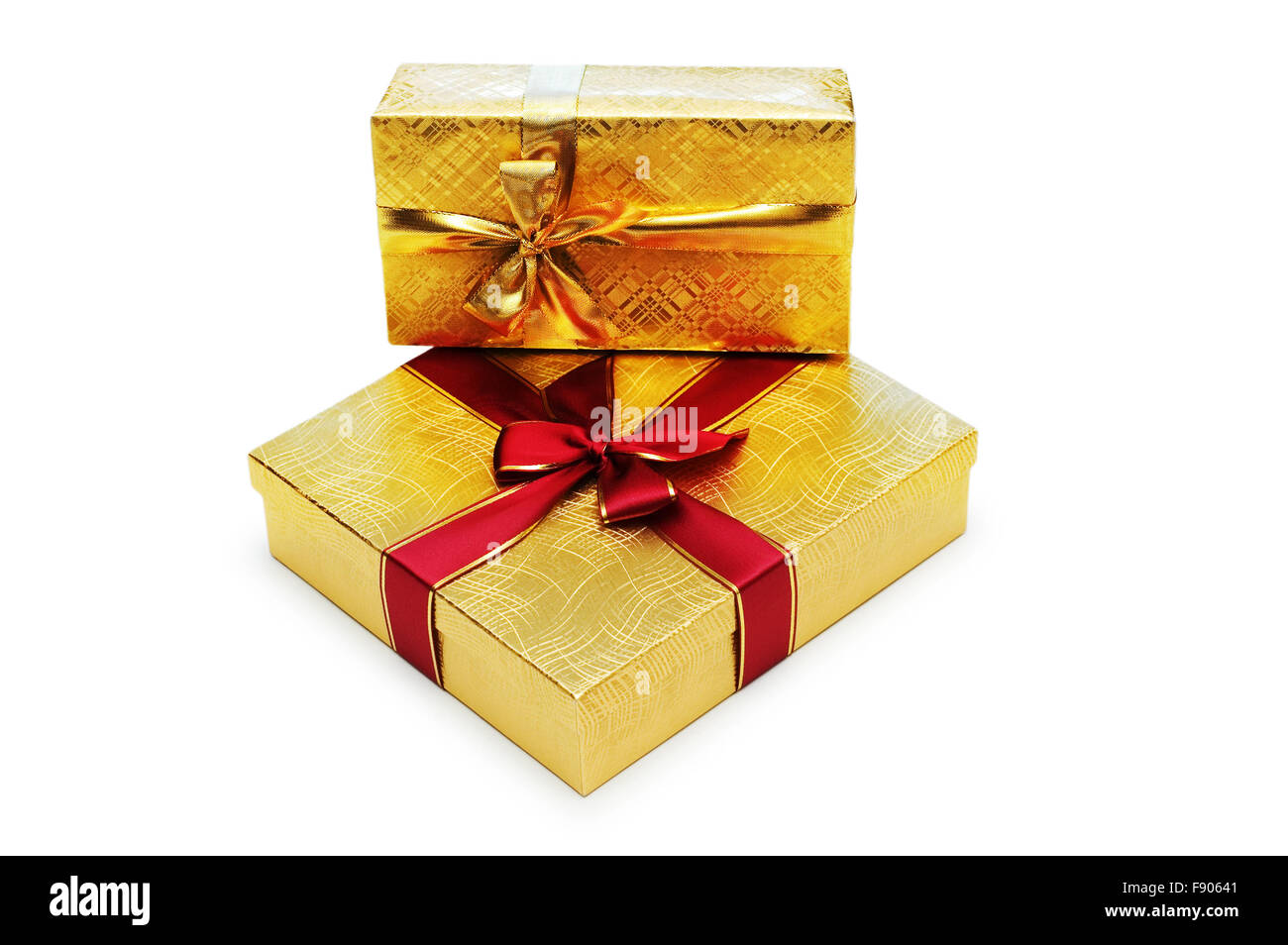 Gift boxes isolated on the white background Stock Photo - Alamy