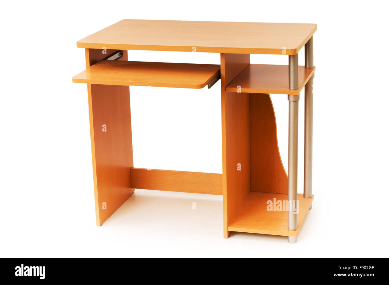Computer Table Isolated Computer desk isolated on the white background Stock Photo - Alamy