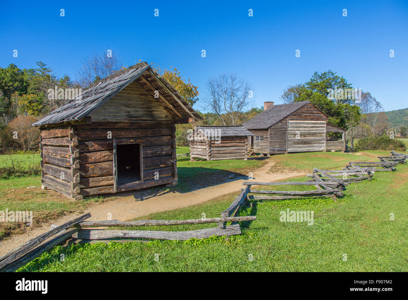 Historic old homestead in Cades Cove in Great Smoky Mountains National
