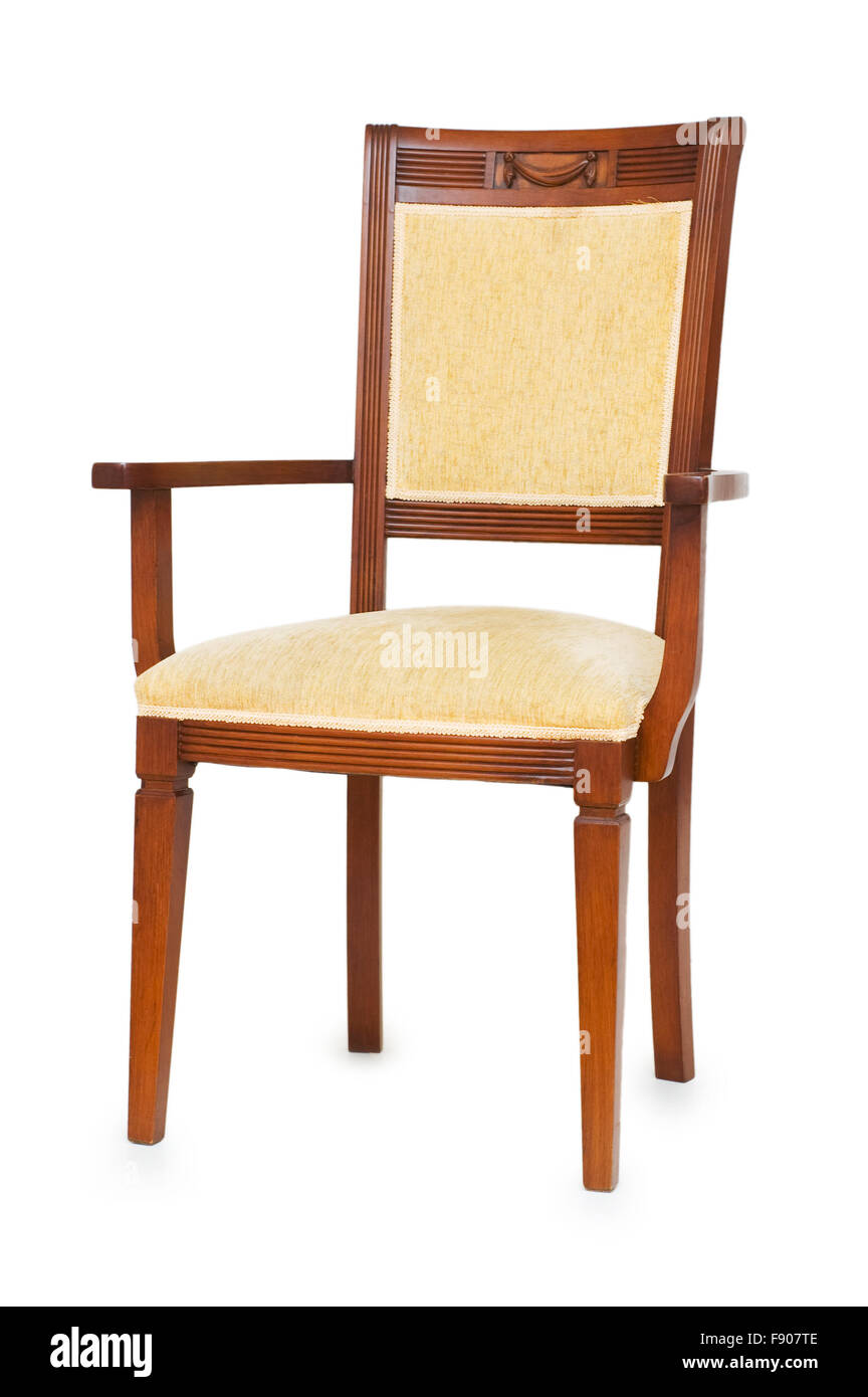 Wooden chair isolated on the white background Stock Photo - Alamy