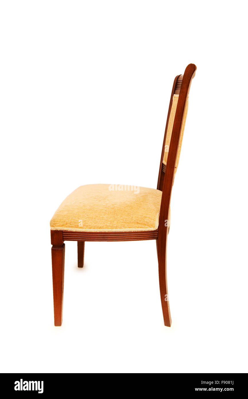 Wooden chair isolated on the white background Stock Photo - Alamy