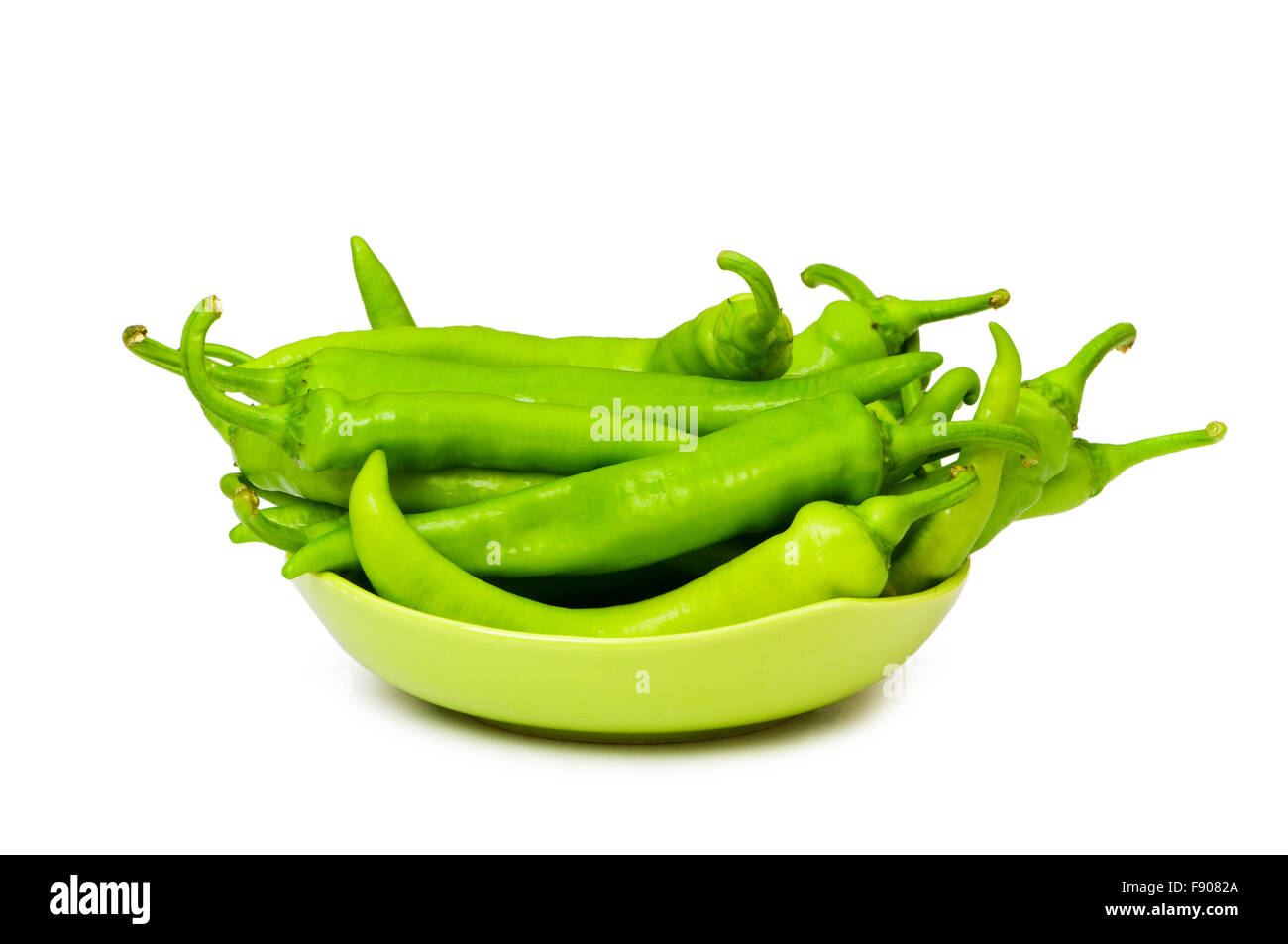 Green peppers isolated on the white background Stock Photo - Alamy