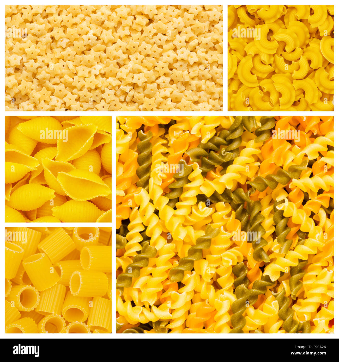 Set of various pasta backgrounds Stock Photo Alamy