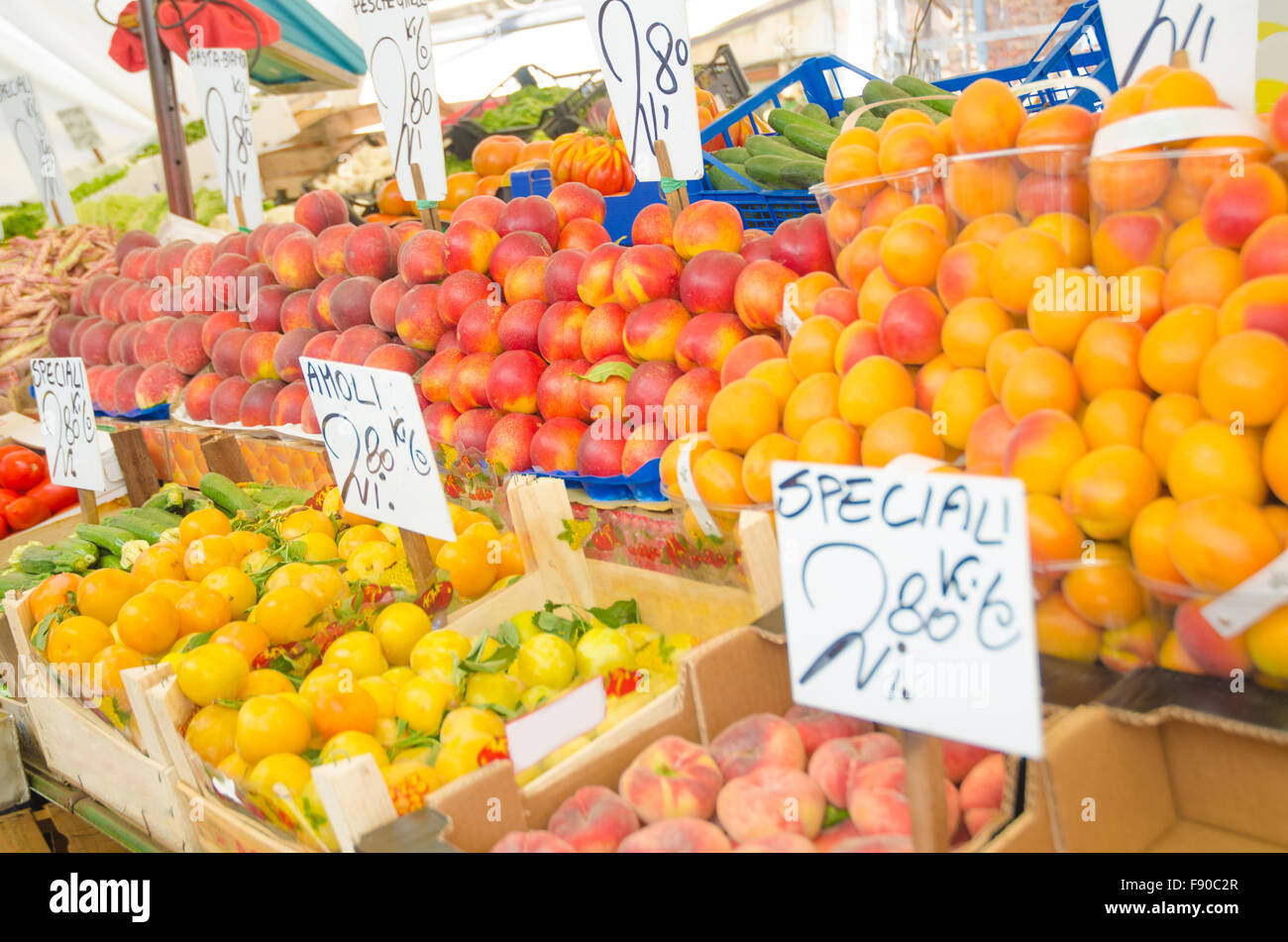 Fruits and vegetables at the market stall Stock Photo - Alamy