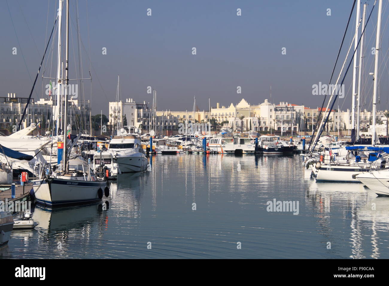 Luxury Boats In Vilamoura Marina With Blue And Green Lake Spa Luxury Boats In Vilamoura Marina With Blue And Green Lake Spa