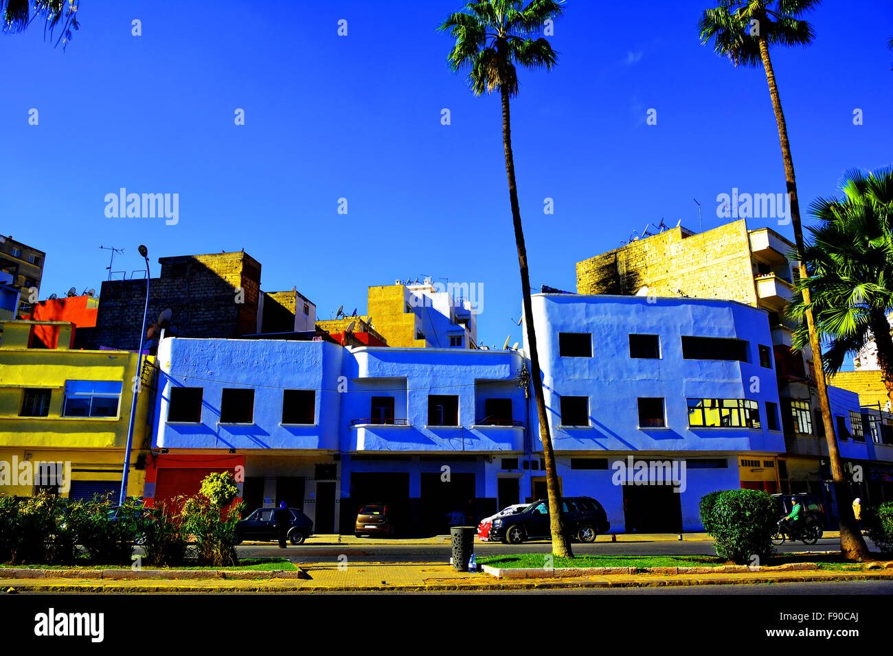 Casablanca Morocco local apartment houses Stock Photo Alamy