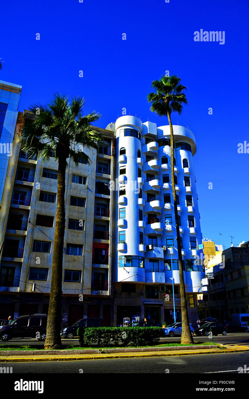 Casablanca Morocco local apartment houses Stock Photo Alamy