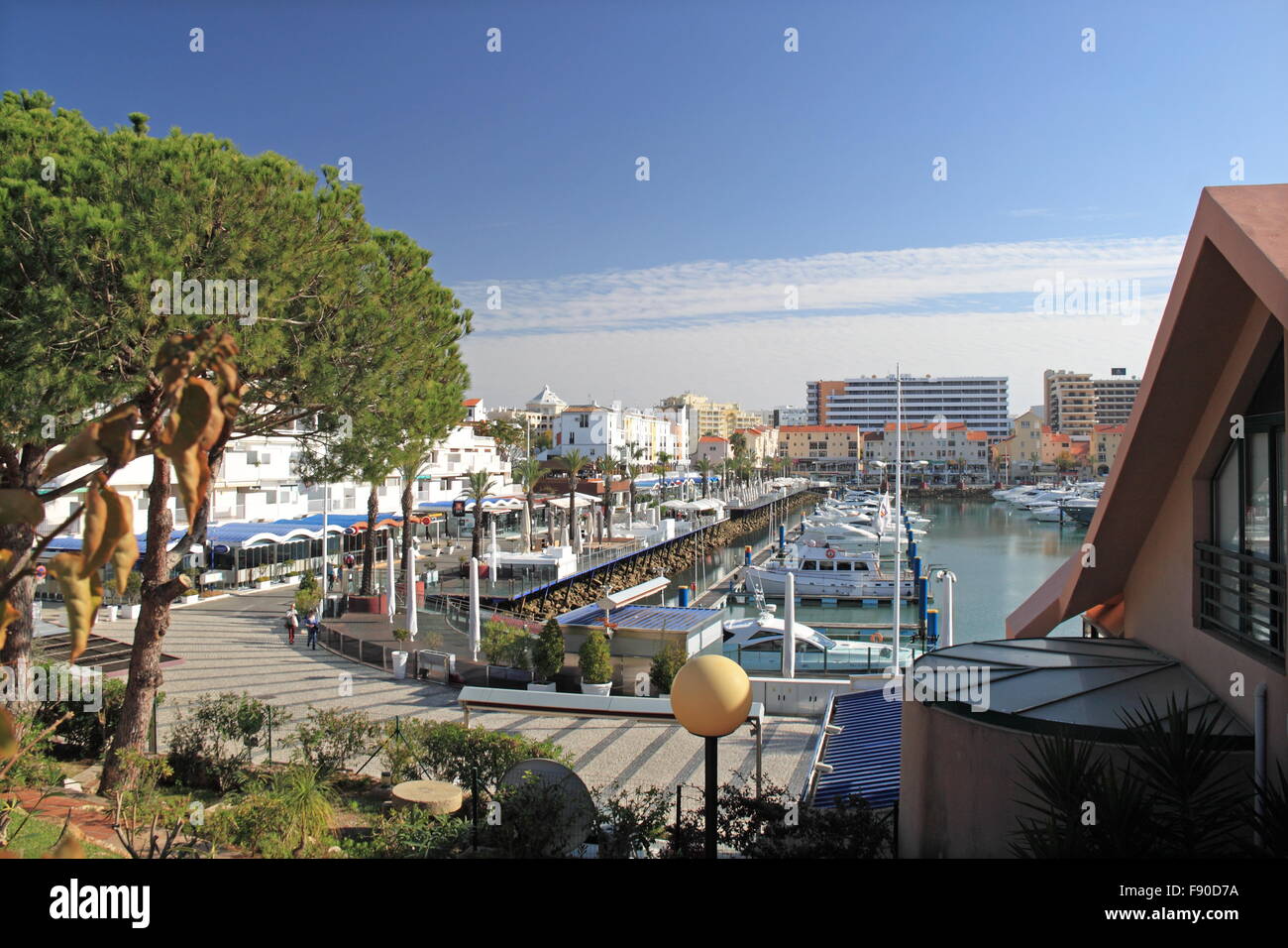 Waterfront Bars And Cafes Vilamoura Marina Vilamoura Quarteira Stock