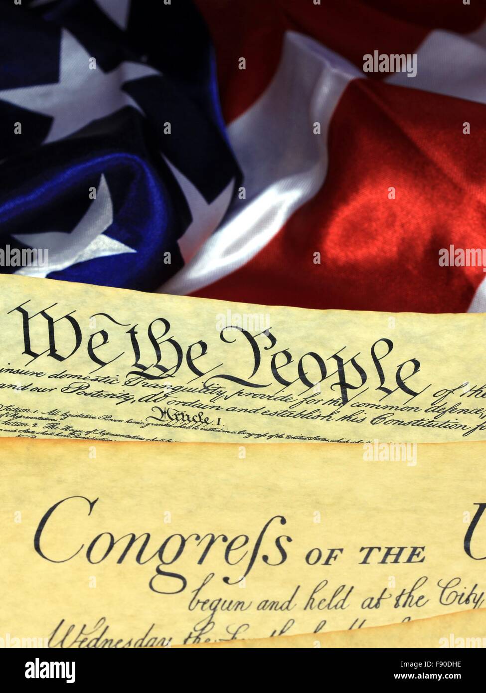 Historical Document US Constitution - We The People Stock Photo