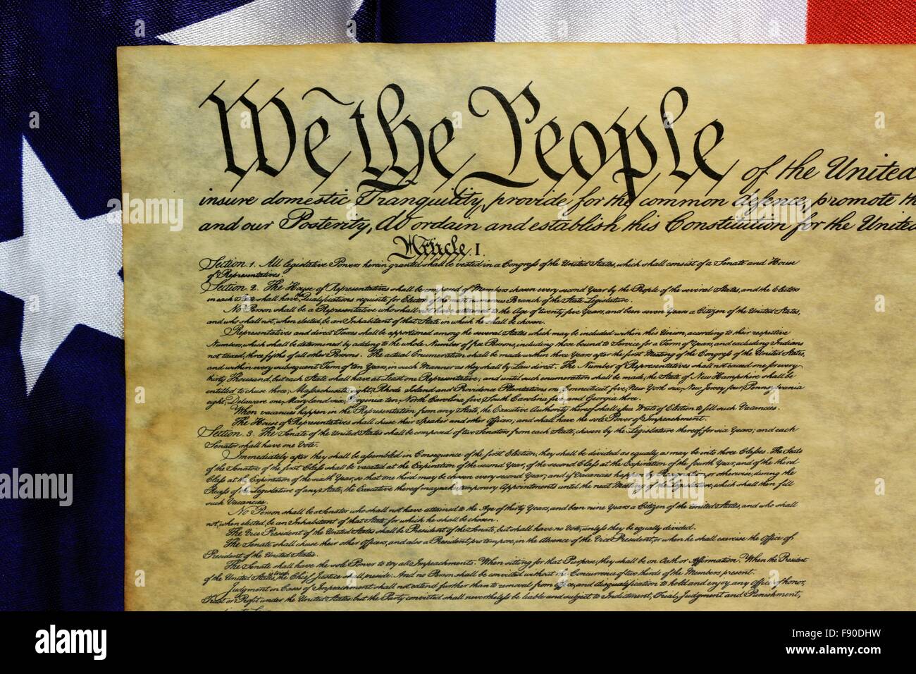 Historical Document US Constitution - We The People Stock Photo