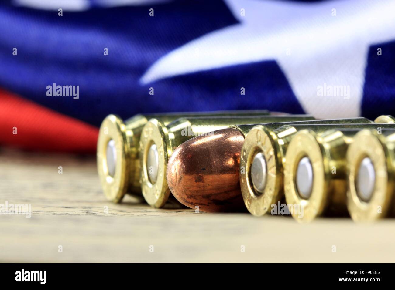 Set of gun bullets Stock Photo