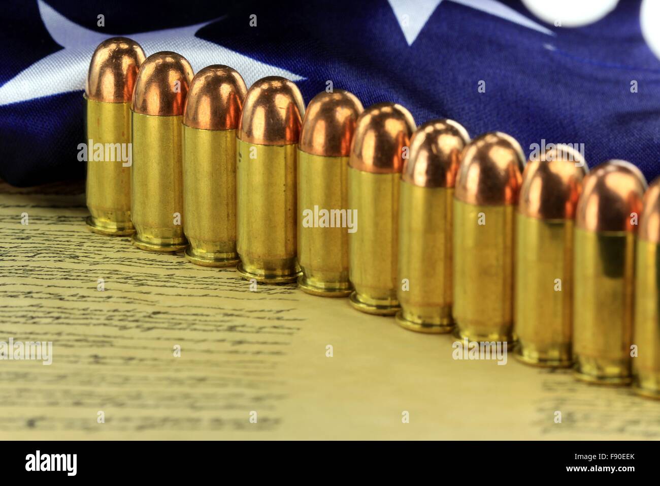 Ammunition on US Constitution The Right to Bear Arms Stock Photo Alamy
