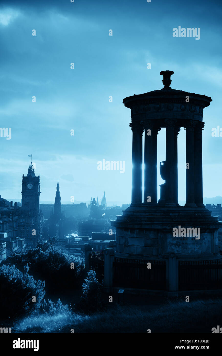Edinburgh city skyline viewed from Calton Hill. United Kingdom. Stock Photo