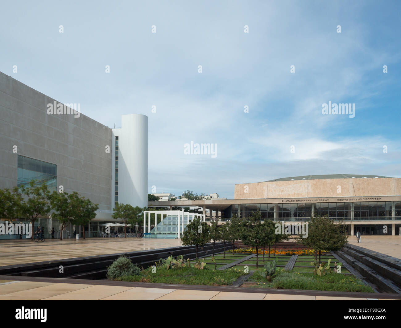 Tel Aviv Habima Square with Hall of Culture and Habima National Theater Stock Photo