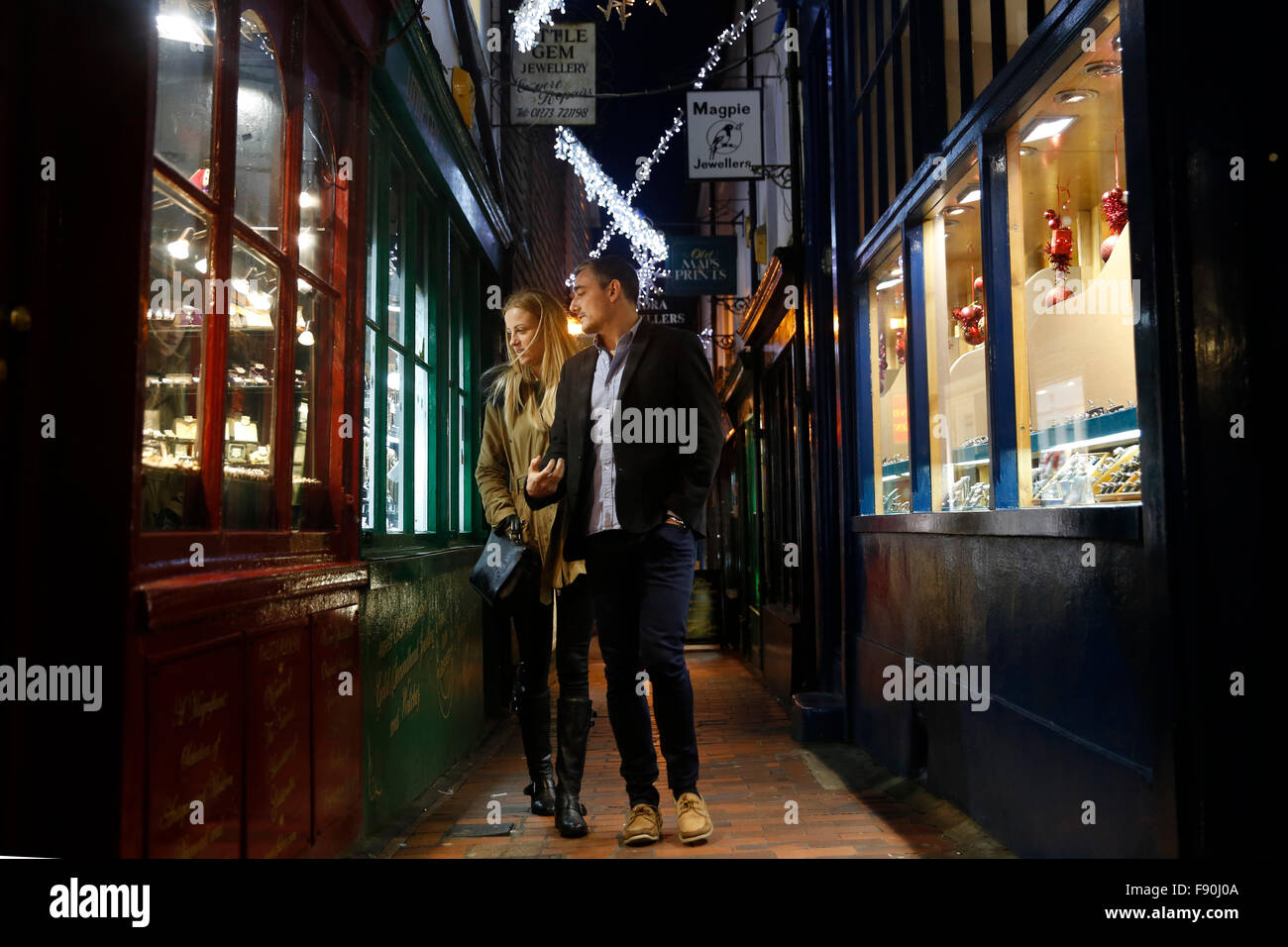 A couple window shopping the Lanes Brighton, UK Stock Photo