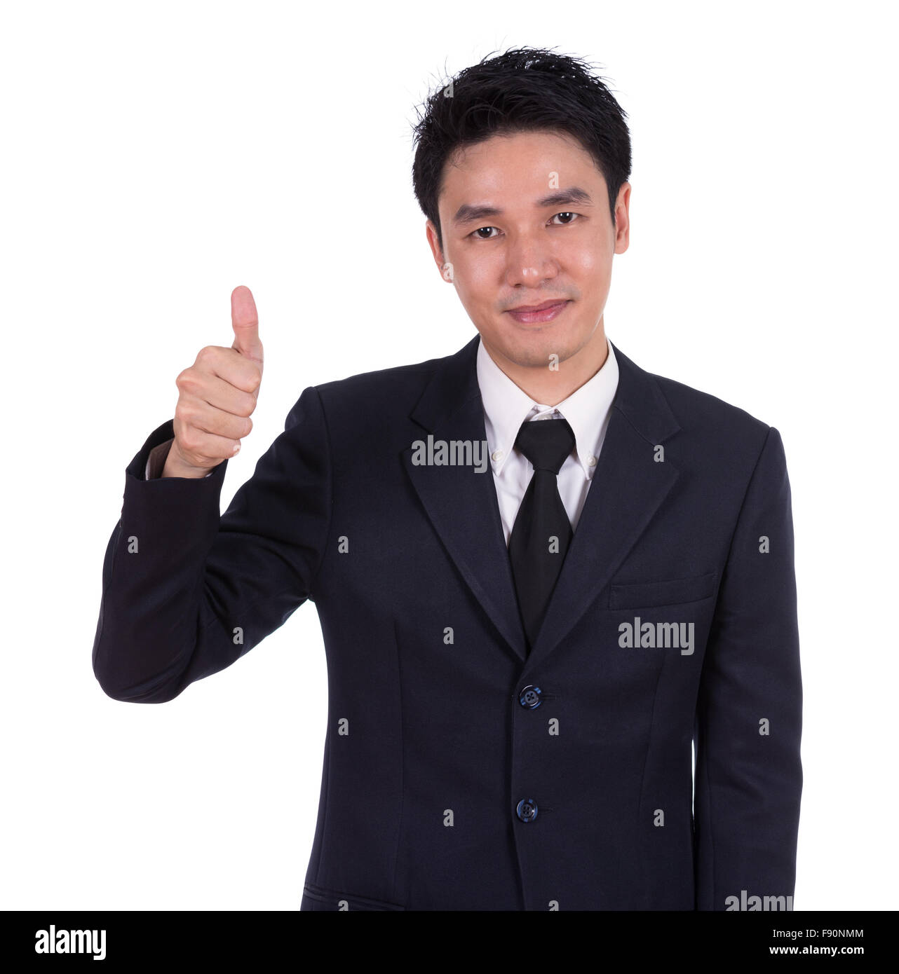 business man showing thumb up gesture isolated on white background ...