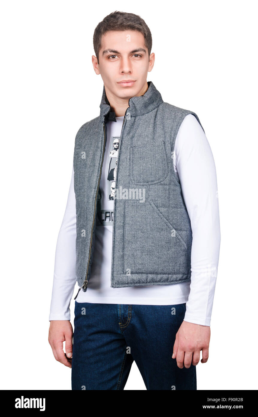 Vest isolated on the white background Stock Photo - Alamy