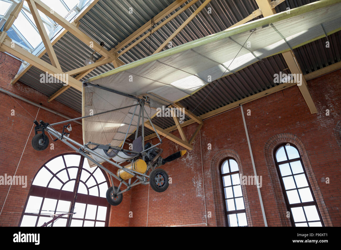 Powered hang glider at the technical museum in Togliatti, Russia Stock