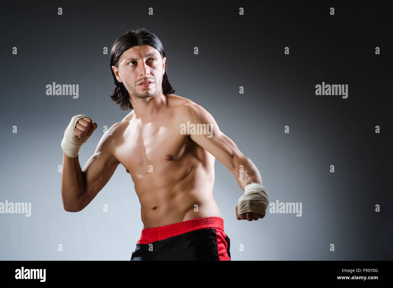 Ripped martial arts expert at training Stock Photo Alamy