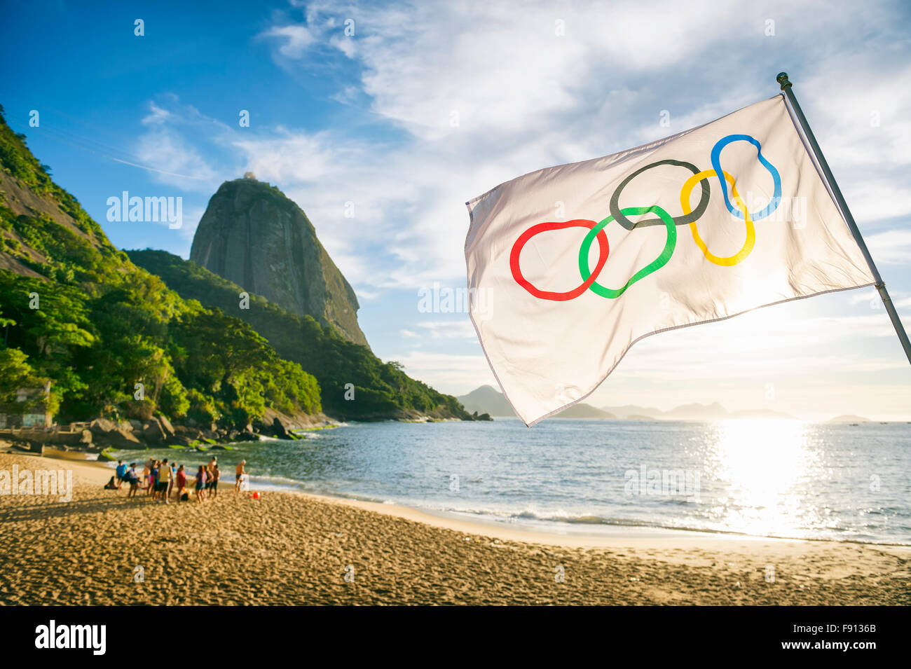 Rising sun flag waving in hi-res stock photography and images - Alamy
