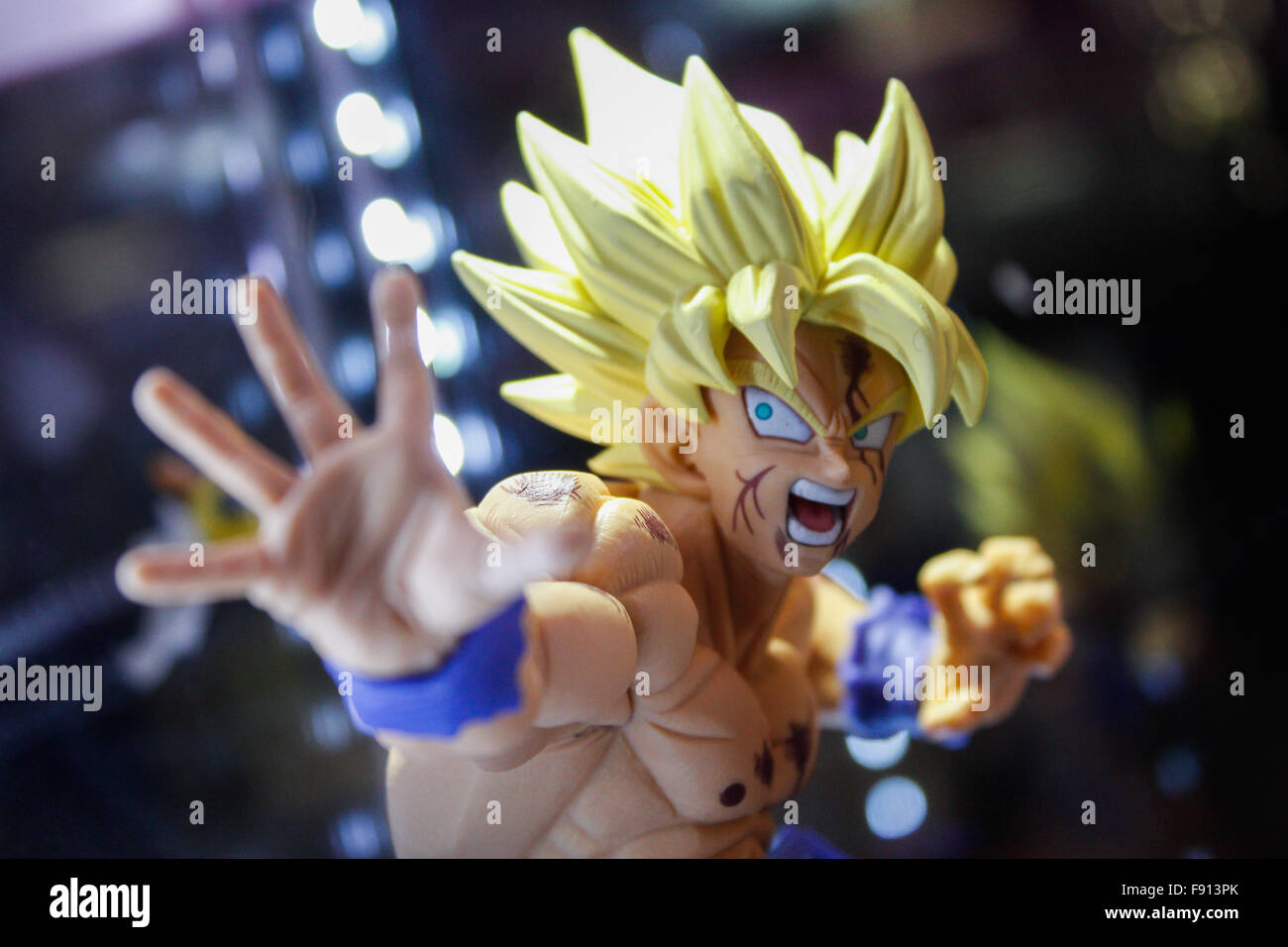 Turin, Italy. 12th Dec, 2015. A dragon ball action figure during the fair.  Second edition of "Xmas Comics and Games" a Christmas party, preview of  Torino Comics 2016, the fascinating fair featuring