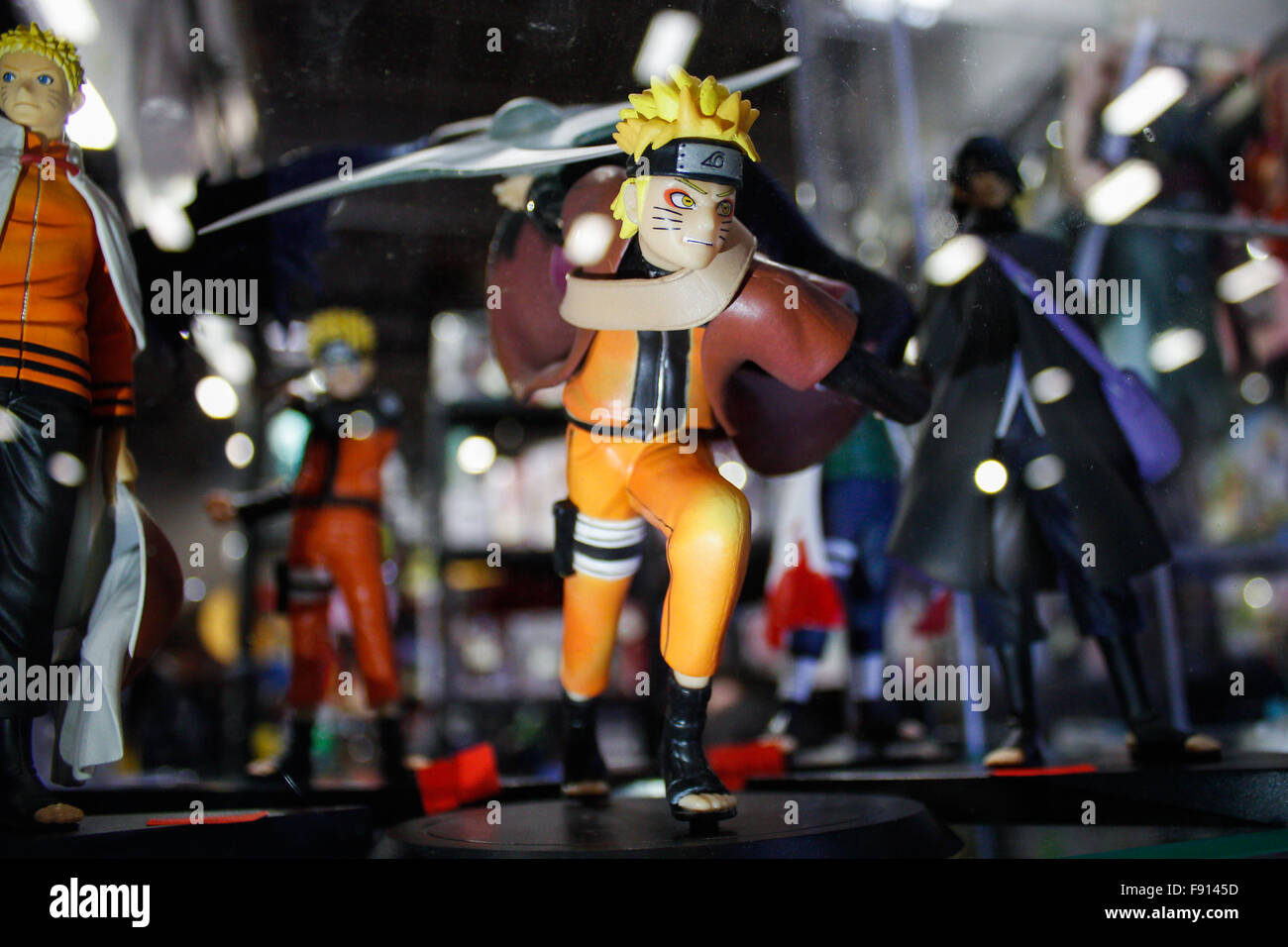 Turin, Italy. 12th Dec, 2015. Naruto's action figure displayed during the fair. Second edition of 'Xmas Comics and Games' a Christmas party, preview of Torino Comics 2016, the fascinating fair featuring cartoon scheduled every year in April. Credit:  Elena Aquila/Pacific Press/Alamy Live News Stock Photo