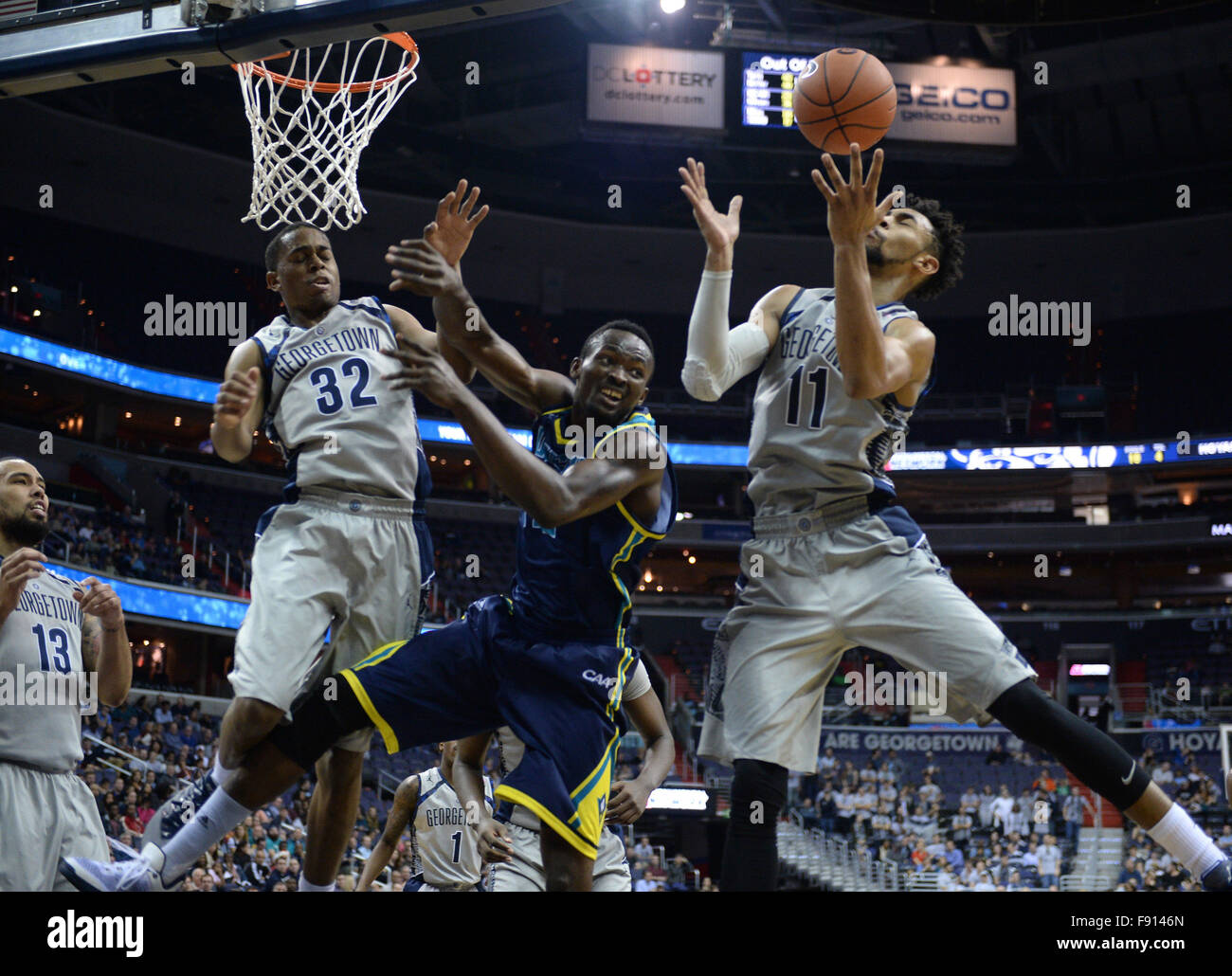 Washington, DC, USA. 12th Dec, 2015. 20151212 guard KALEB JOHNSON (32), UNC