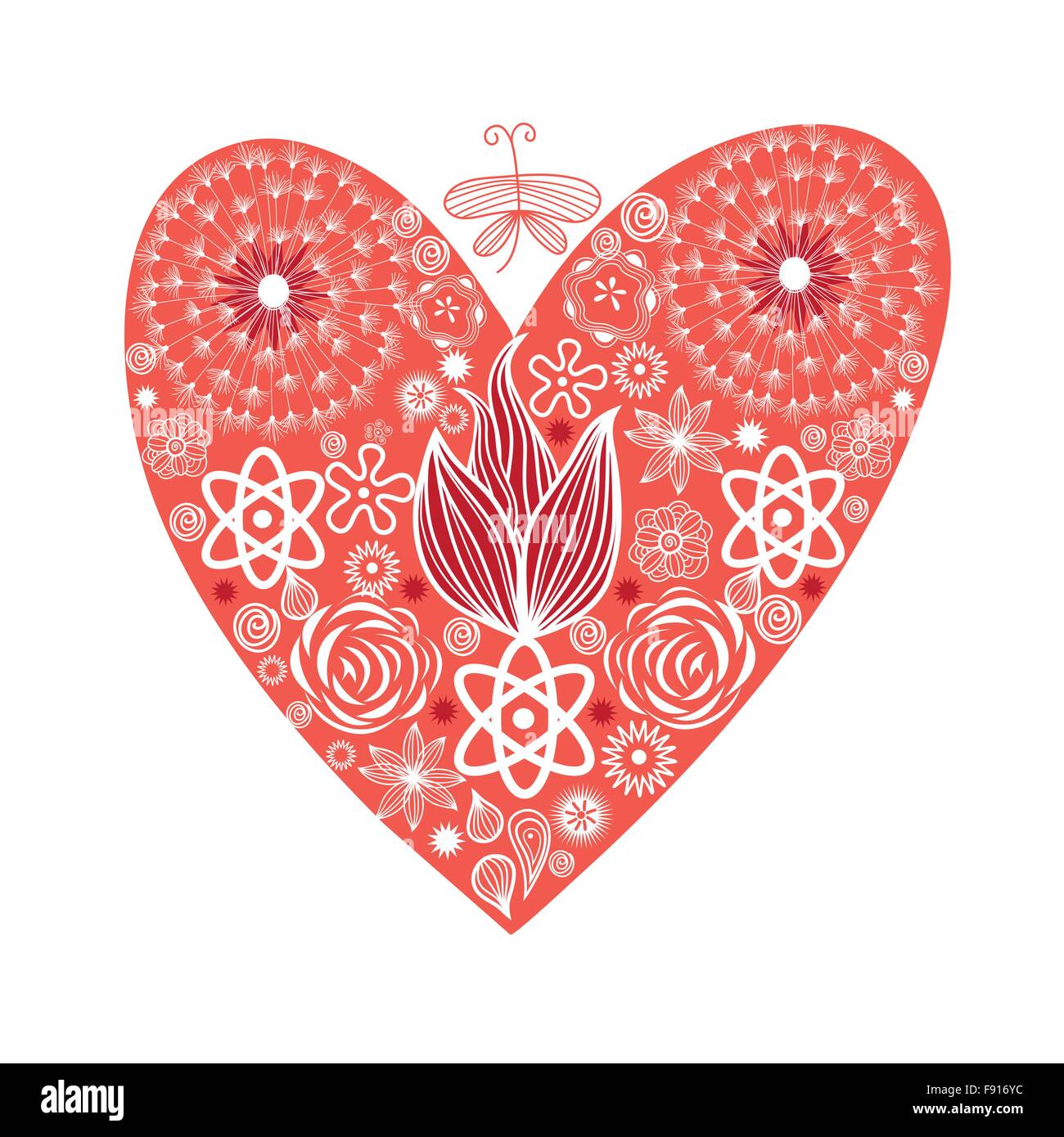 Valentine background red white heart Stock Vector Images - Alamy
