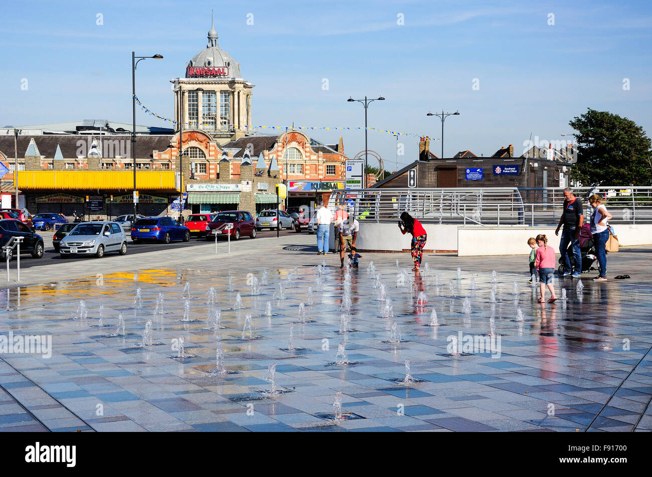 Fountain on seafront promenade, Marine Parade, SouthendOnSea, Essex
