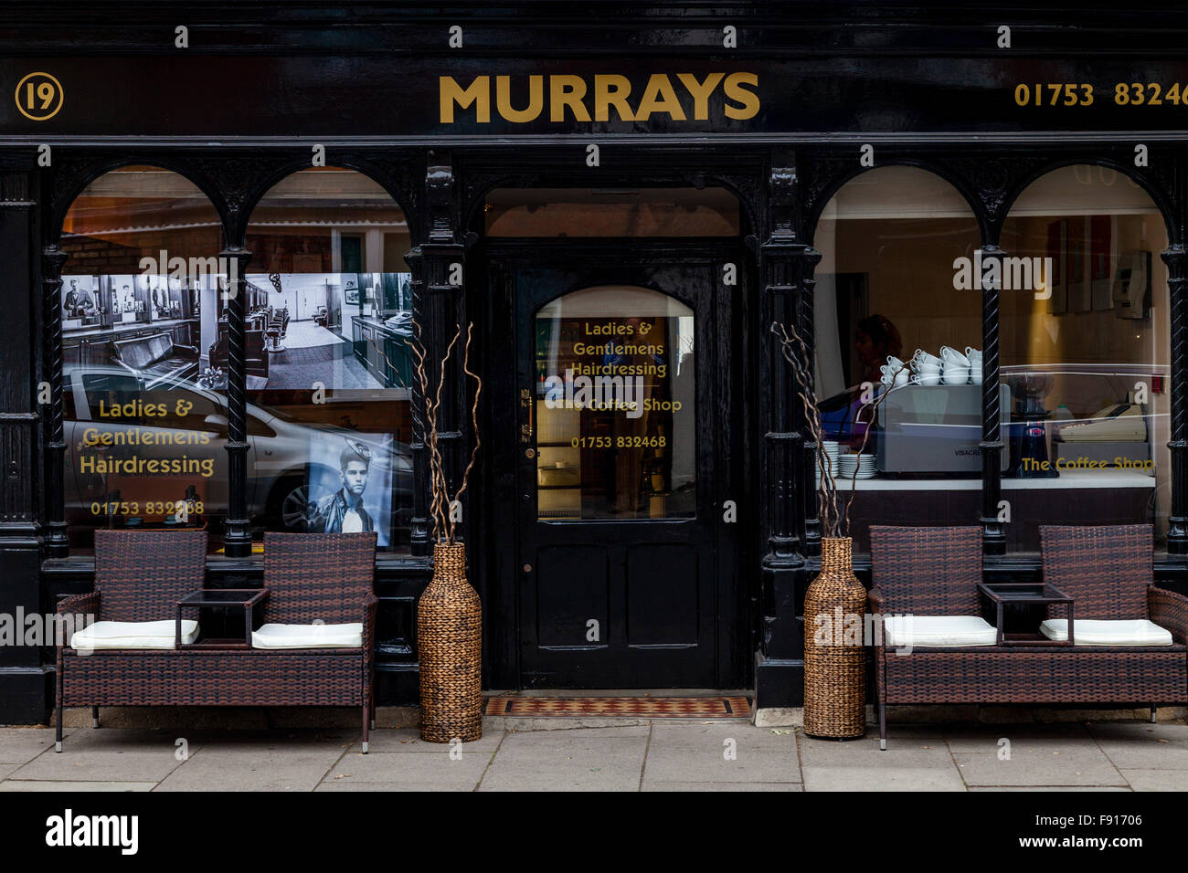 Murrays Hairdressing Shop, High Street, Eton, Berkshire, UK Stock Photo