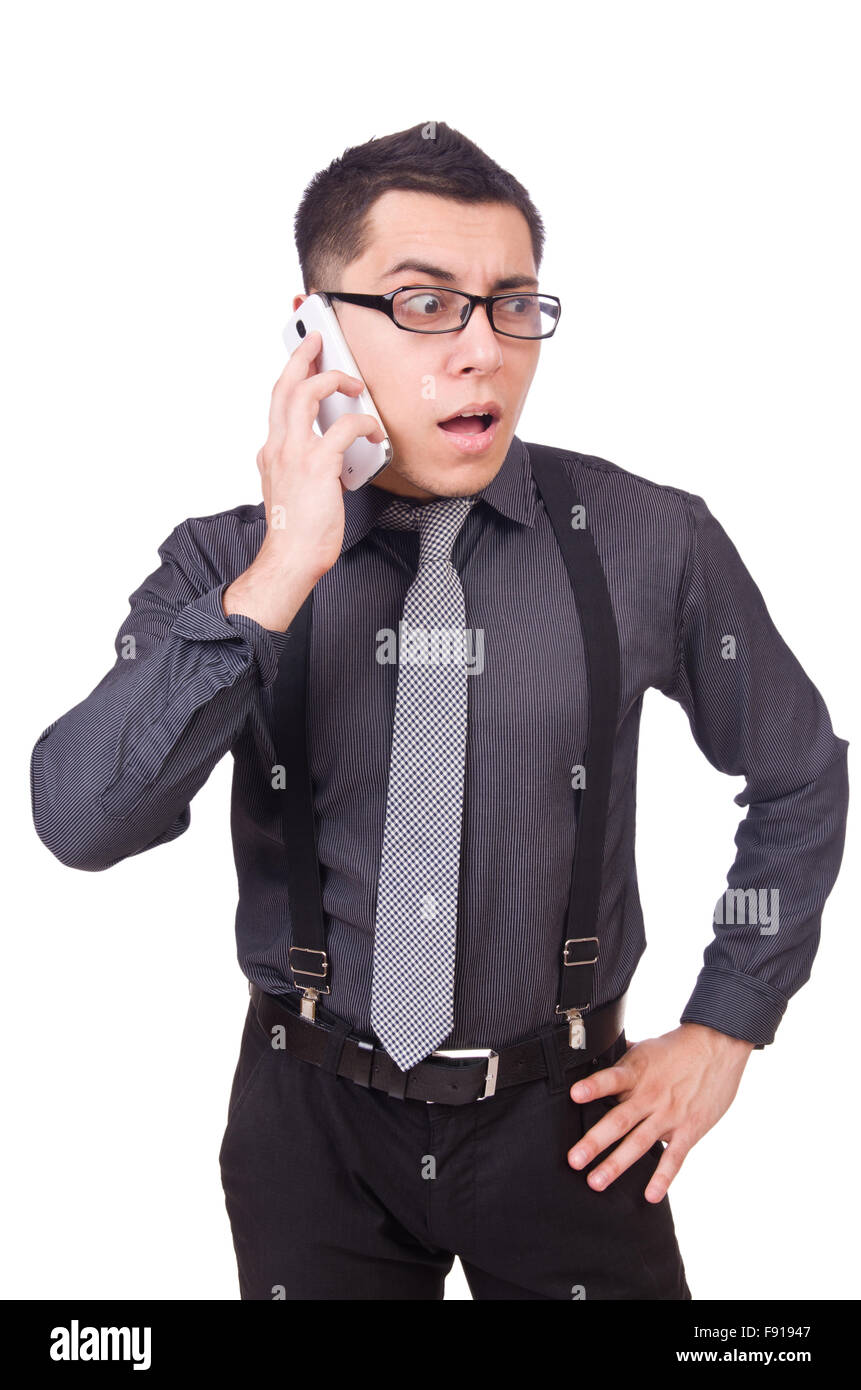 A young man wearing suit isolated on white Stock Photo - Alamy
