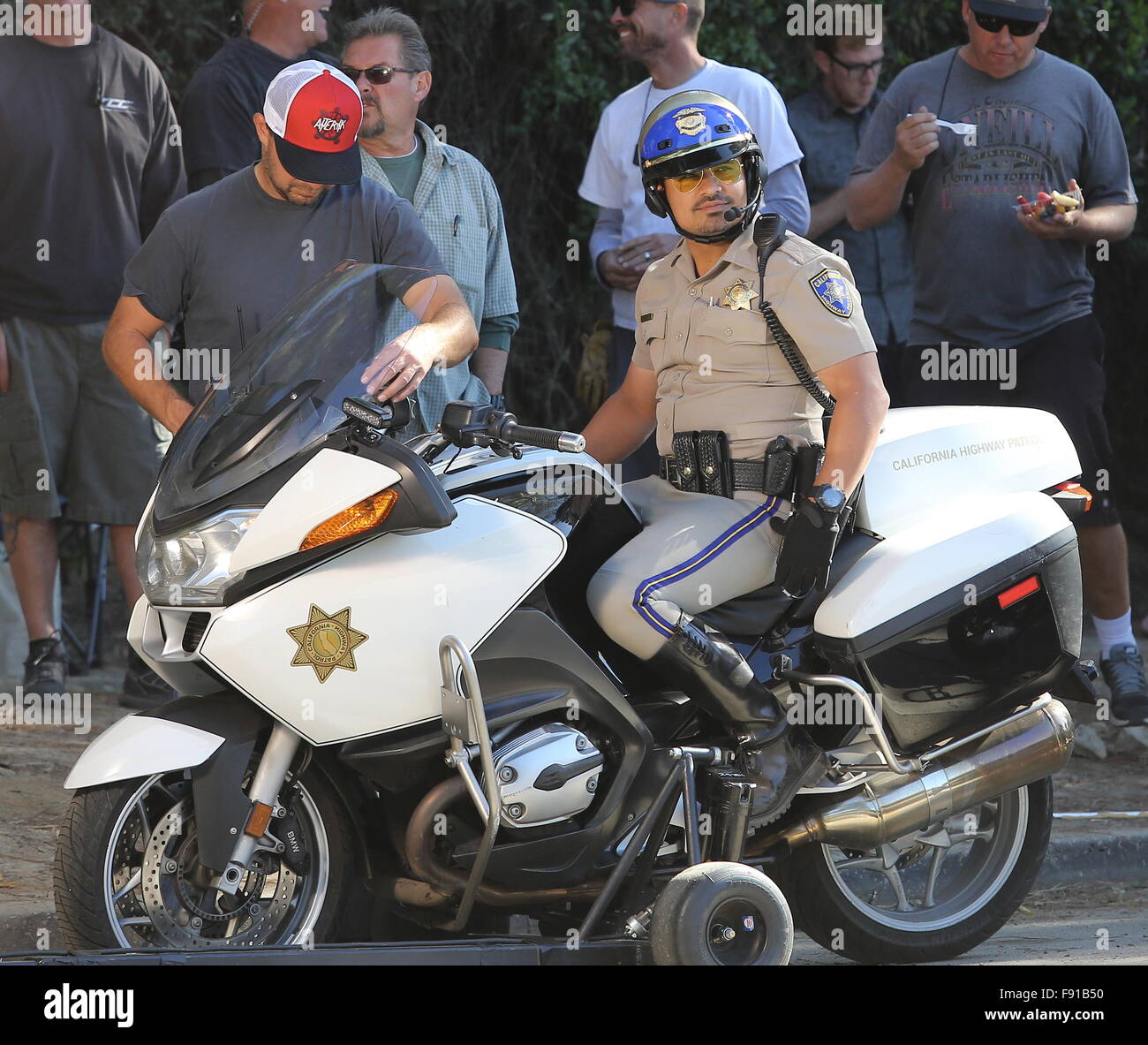 Actor Dax Shepard hits the street of Los Angeles as highway patrolman