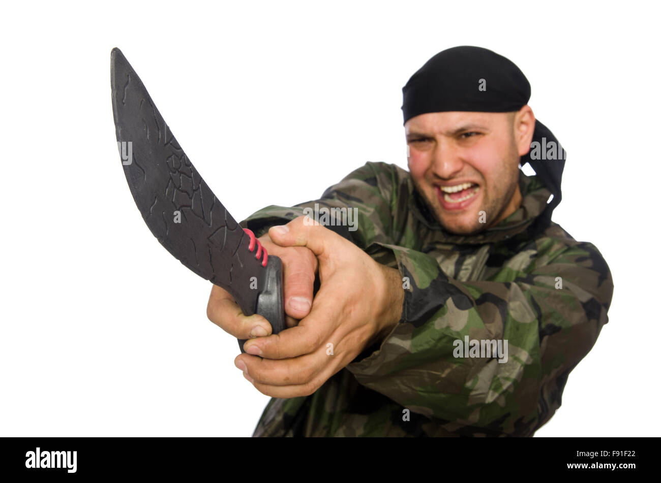 Aggressive soldier man holding hi-res stock photography and images - Alamy