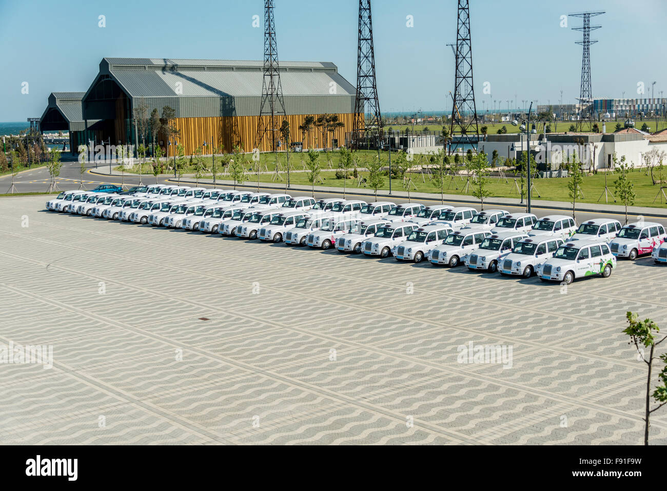 BAKU - MAY 10, 2015: London Cabs on May 10 in BAKU, Azerbaijan. London Cabs were brought to Baku to support the first European G Stock Photo