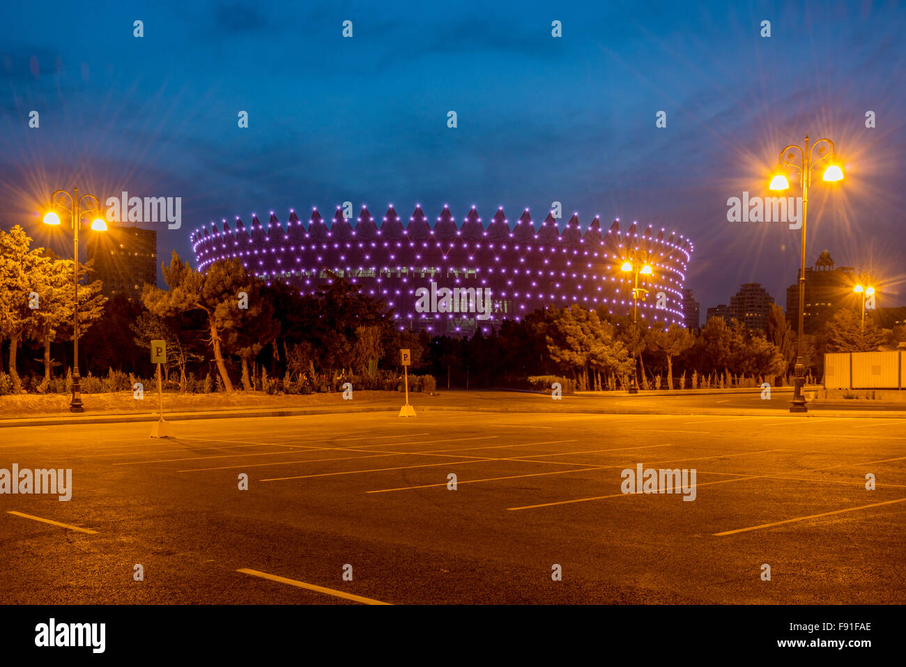 BAKU - MAY 10, 2015: Heydar Aliyev Sports Complex on May 10 in BAKU, Azerbaijan. Baku Azerbaijan will host the first European Ga Stock Photo