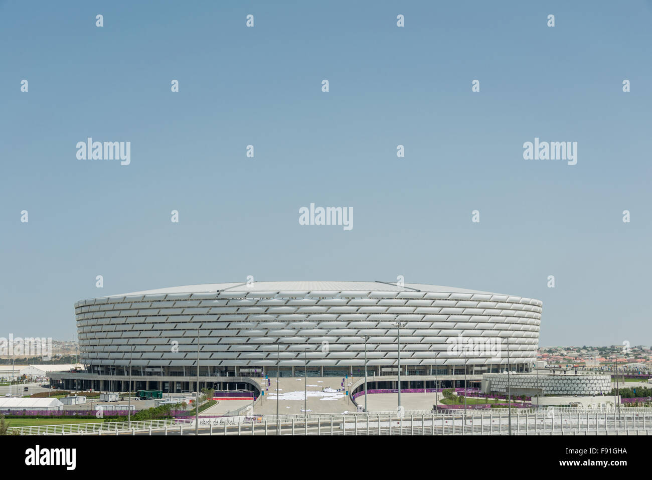 BAKU - MAY 10, 2015: Baku Olympic Stadium on May 10 in BAKU, Azerbaijan. Baku Azerbaijan will host the first European Games Stock Photo