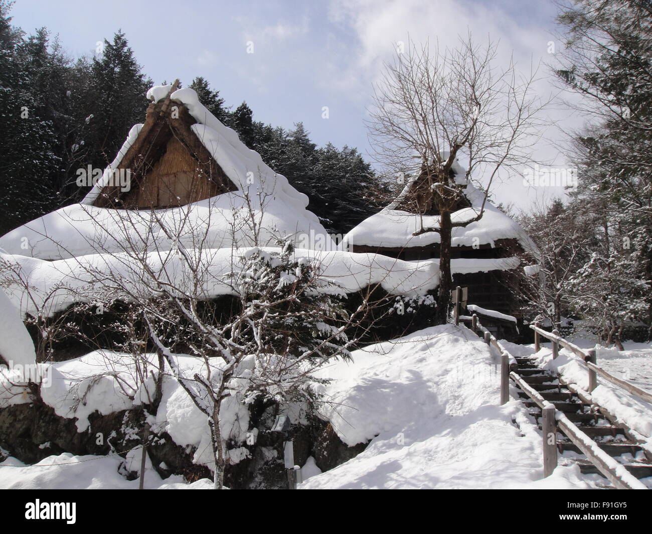 Hida Minzoku Mura Folk Village in Gifu Japan Stock Photo