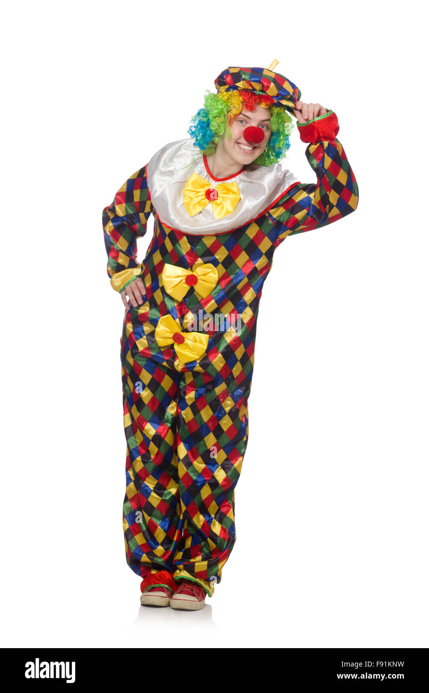 Clown isolated on the white background Stock Photo - Alamy