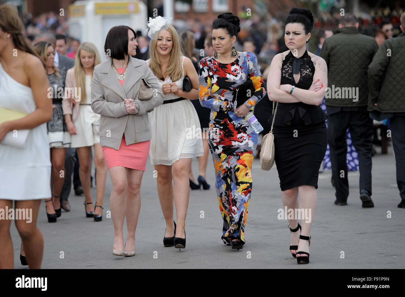 The Grand National Festival on Ladies Day. Stock Photo