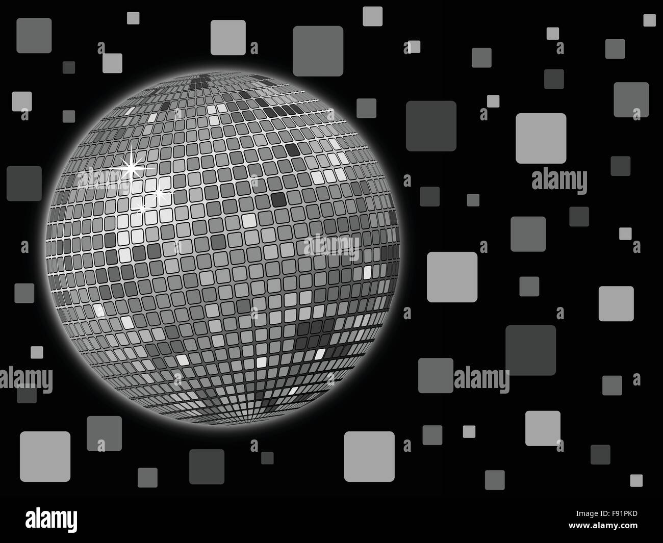 Glitter disco ball background. Vector illustration Stock Vector Image