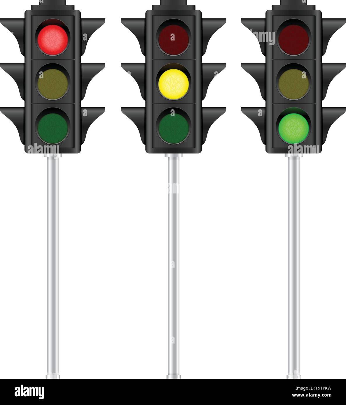 Traffic light set on a white background. Vector illustration Stock ...